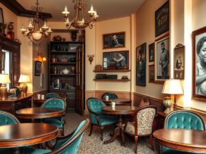 Vintage Coffee Shop with Antique Decor – free AI stock image