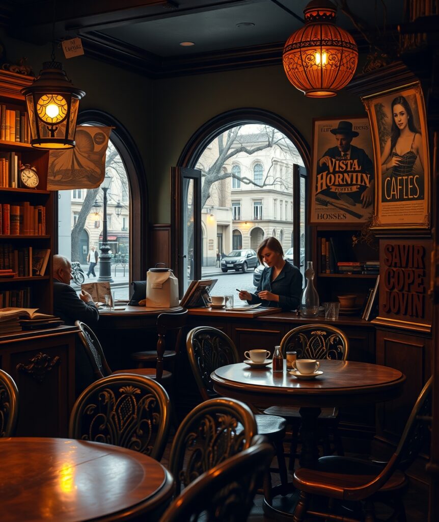 Vintage Coffee Shop with Antique Furnishings – free AI stock image
