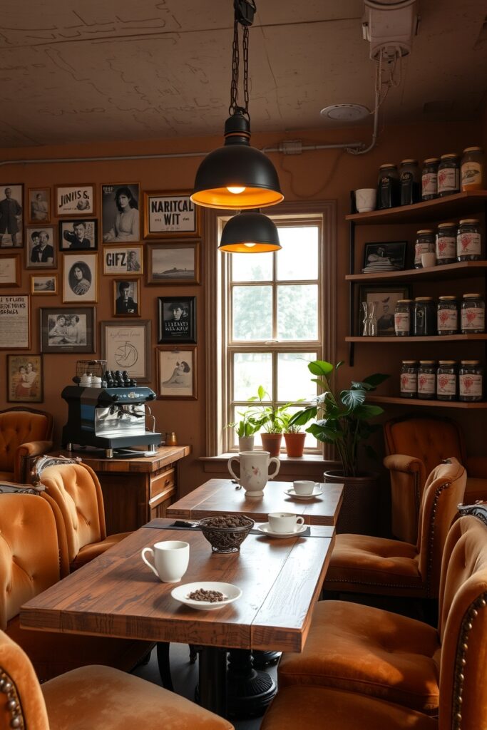 Vintage Coffee Shop with Classic Ambiance – free AI stock image