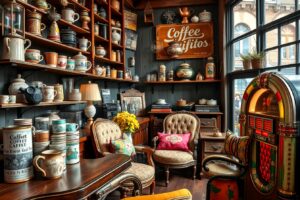 Vintage Coffee Shop with Retro Decor – free AI stock image