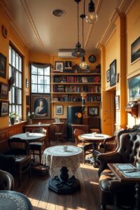 Vintage Coffee Shop with Retro Decor – free AI stock image