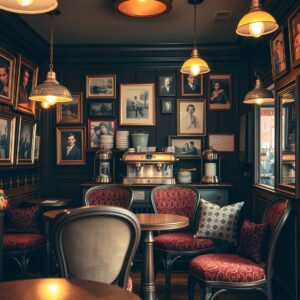 Vintage Coffee Shop with Retro Furnishings – free AI stock image