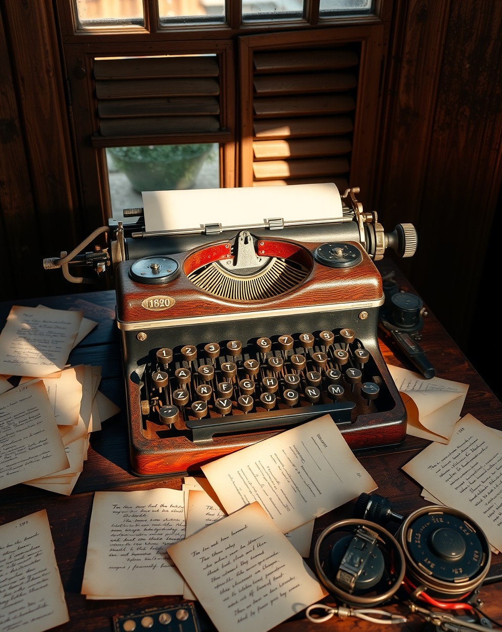 Vintage Elegance of a Classic Typewriter – free AI stock image