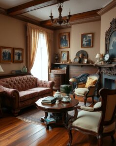 Vintage Living Room with Antique Furniture – free AI stock image