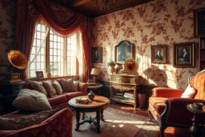 Vintage Living Room with Antique Furniture – free AI stock image