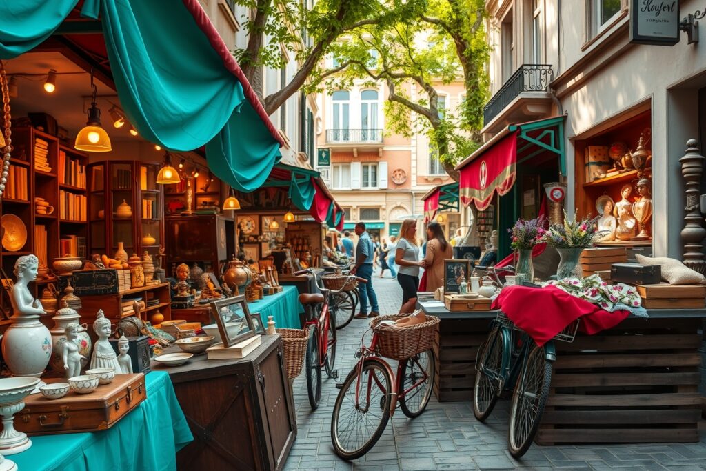 Vintage Market Scene with Antique Goods – free AI stock image