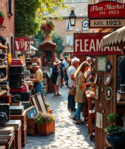 Vintage Market Scene with Nostalgic Goods – free AI stock image