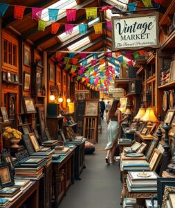 Vintage Market with Antique Treasures – free AI stock image