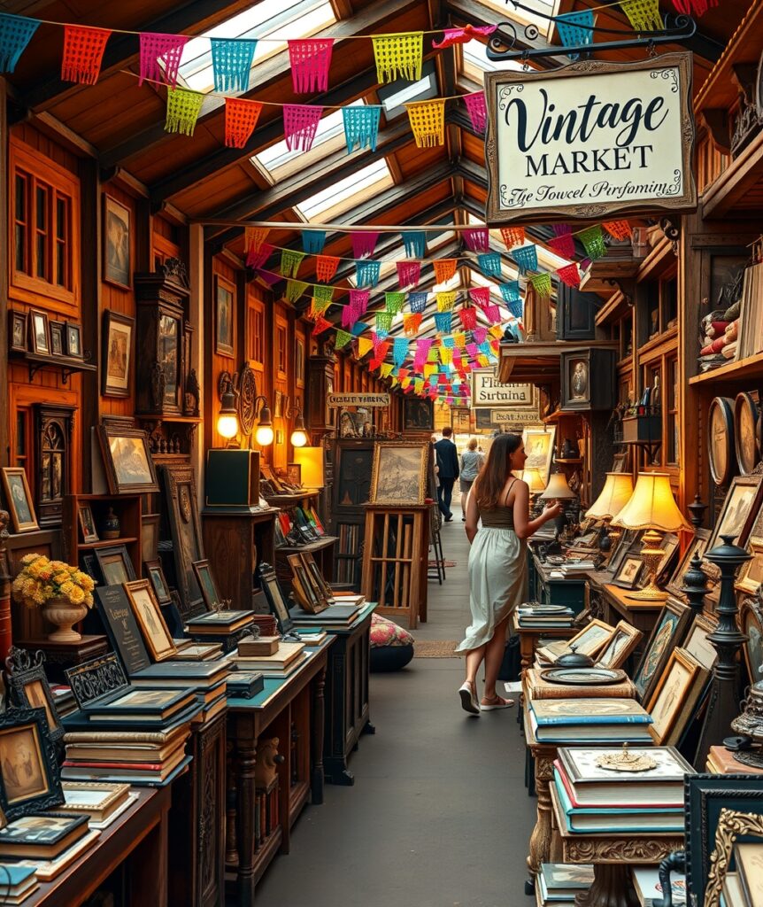 Vintage Market with Antique Treasures – free AI stock image