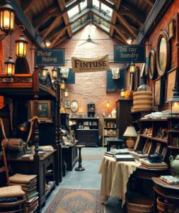 Vintage Market with Rustic Antiques and Decor – free AI stock image