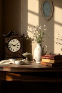 Vintage Objects Displayed in Soft Light – free AI stock image