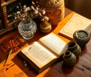 Vintage Objects on a Rustic Table – free AI stock image