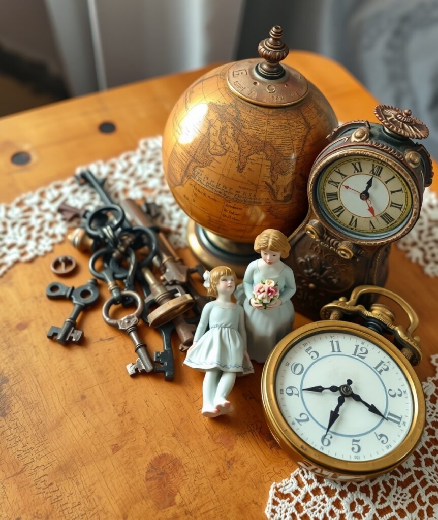 Vintage Objects on a Wooden Table – free AI stock image