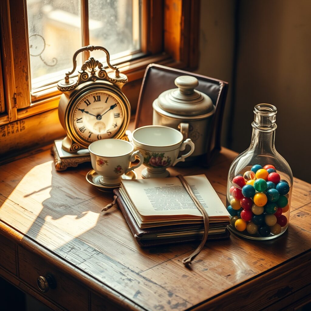 An Assortment of Vintage Objects on a Table – free AI stock image