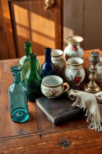 Vintage Objects on Wooden Table – free AI stock image