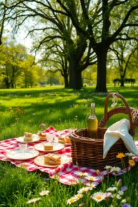 Vintage Picnic in the 1920s Park – free AI stock image