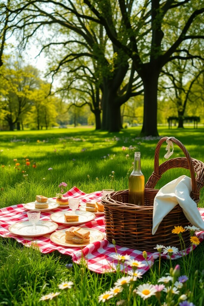 Vintage Picnic in the 1920s Park – free AI stock image