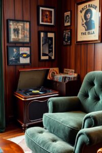 Vintage Record Player with Classic Albums – free AI stock image