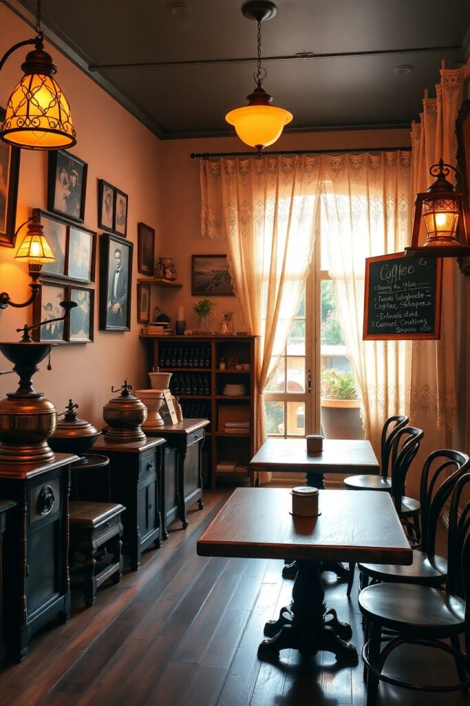 Vintage Rustic Coffee Shop Interior – free AI stock image