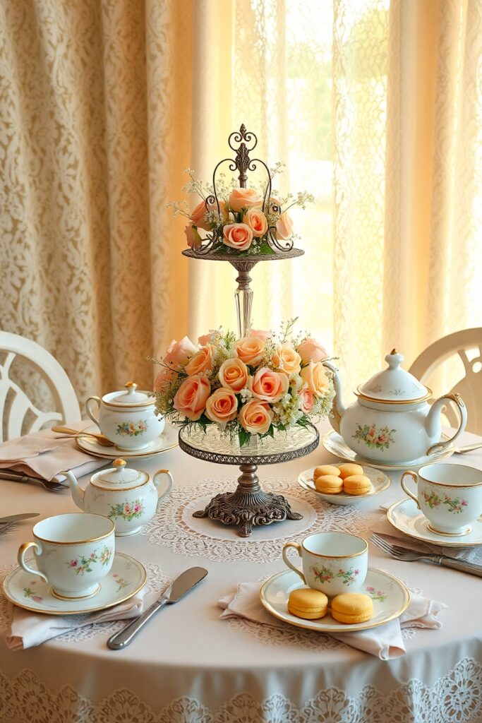 Vintage Tea Party with Elegant Porcelain – free AI stock image