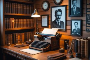 Vintage Workspace of a Creative Entrepreneur – free AI stock image