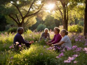 Vitality in Nature: A Wellness Journey – free AI stock image