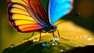 Vivid Blue Butterfly Moment – free AI stock image