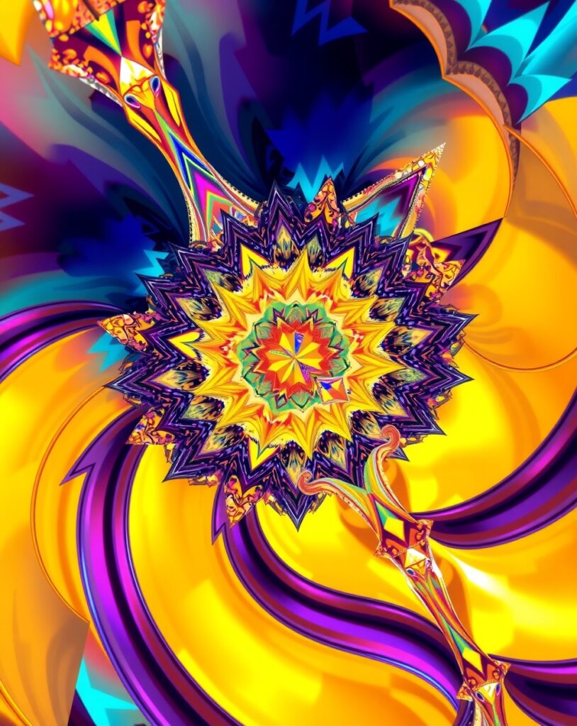 Vivid Geometric Shapes in Motion – free AI stock image