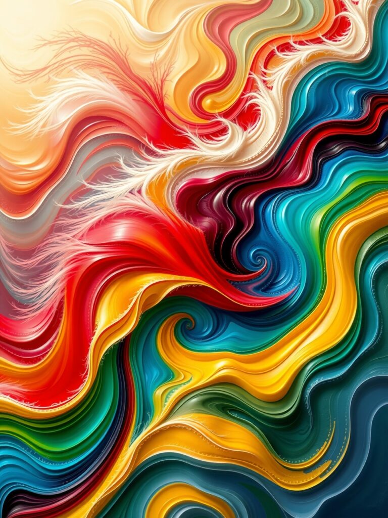 Vivid Palette of Colorful Abstract Waves – free AI stock image