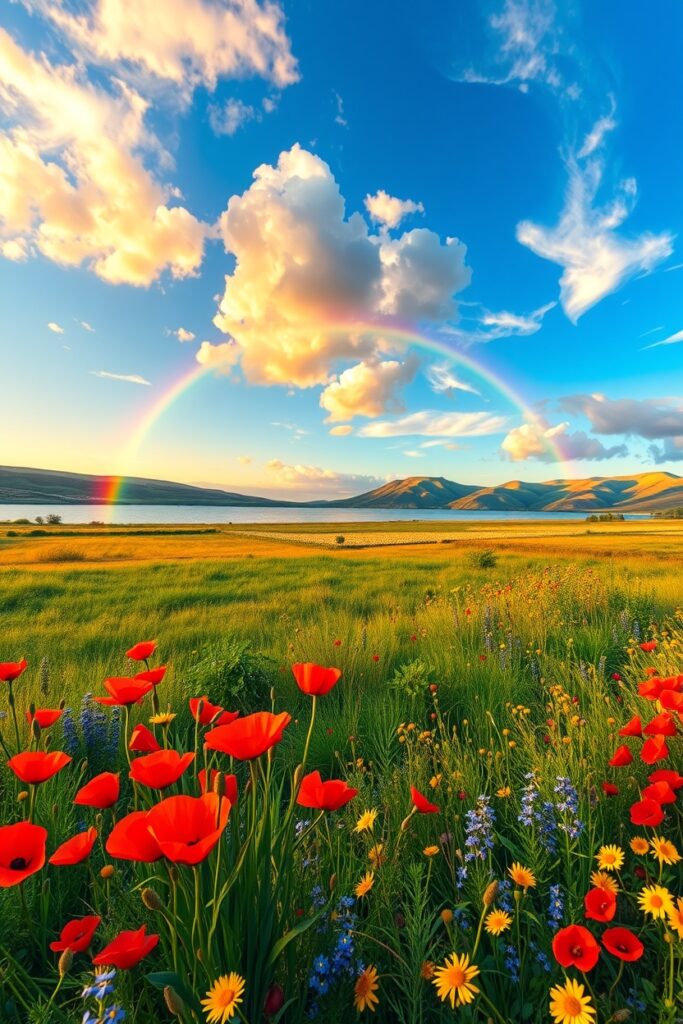Vivid Splashes of Color in Nature – free AI stock image