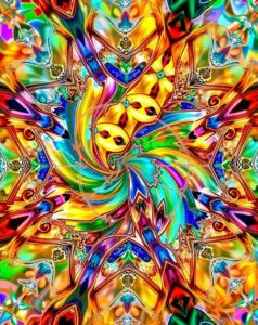 Vivid Swirls of Colorful Geometric Formations – free AI stock image