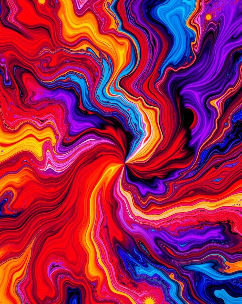 Vivid Swirls of Colourful Abstract Patterns – free AI stock image