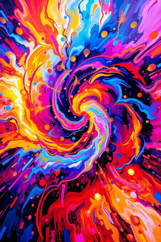 Vivid Swirls of Color and Light – free AI stock image