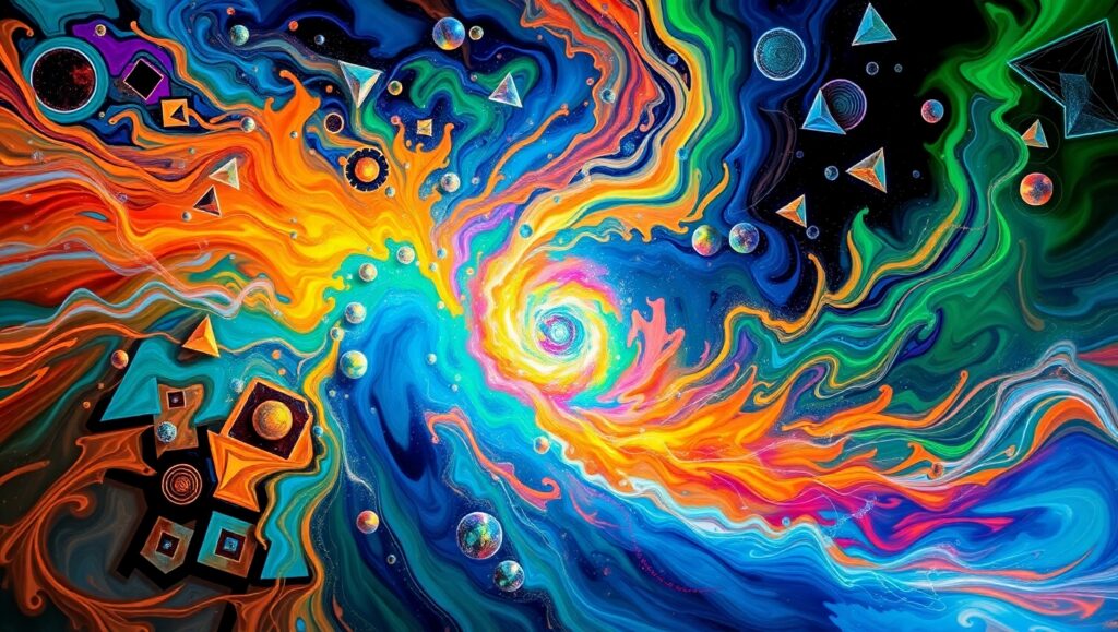 Vortex of Colorful Chaos – free AI stock image