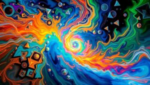 Vortex of Colorful Chaos – free AI stock image