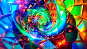 Vortex of Colorful Geometry – free AI stock image