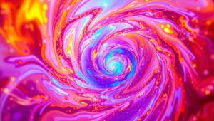 Vortex of Colorful Geometry – free AI stock image