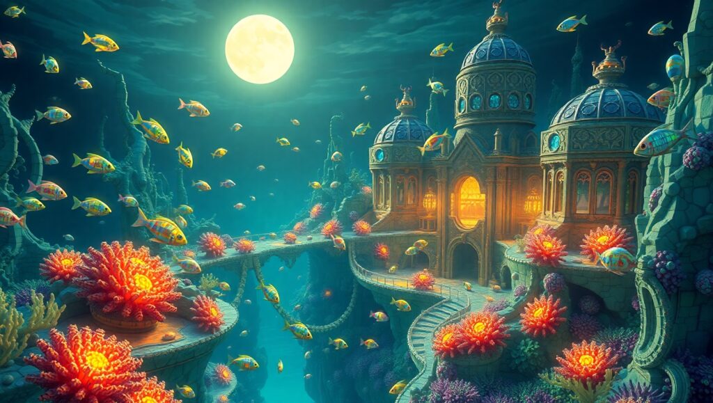 Voxel Art Underwater City – free AI stock image