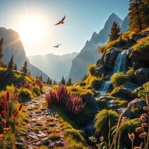 Wandering Through Enchanted Mountain Paths – free AI stock image