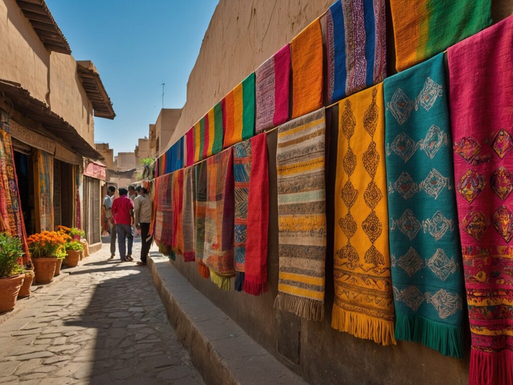 Wandering through Vibrant Market Streets – free AI stock image