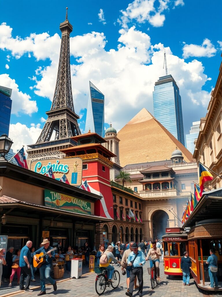 Wanderlust: Exploring Cities Across Continents – free AI stock image