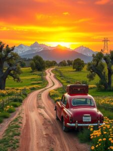 Wanderlust: Exploring the Serene Countryside – free AI stock image