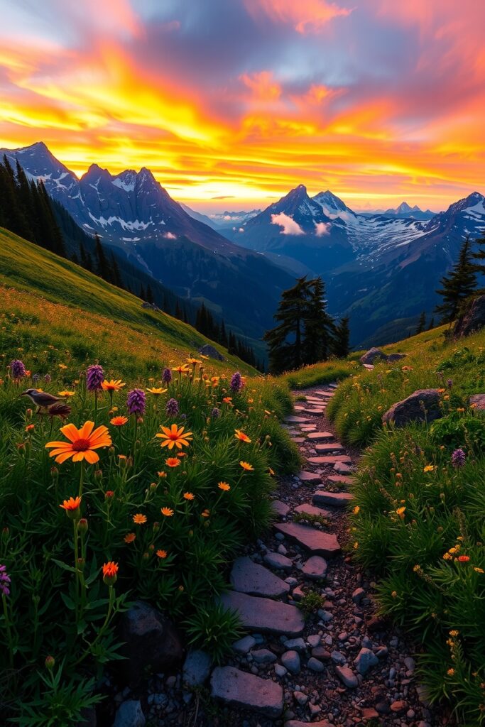 Wanderlust in the Heart of Nature – free AI stock image