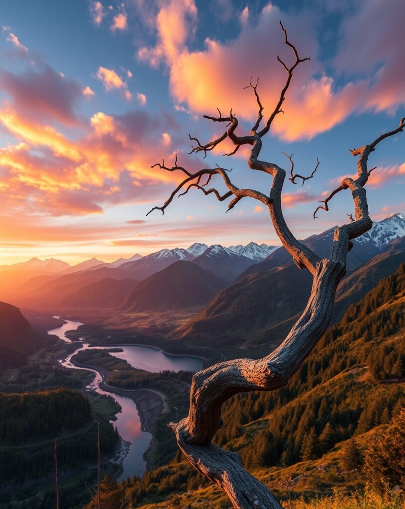 Wanderlust over Serene Mountain Landscapes – free AI stock image