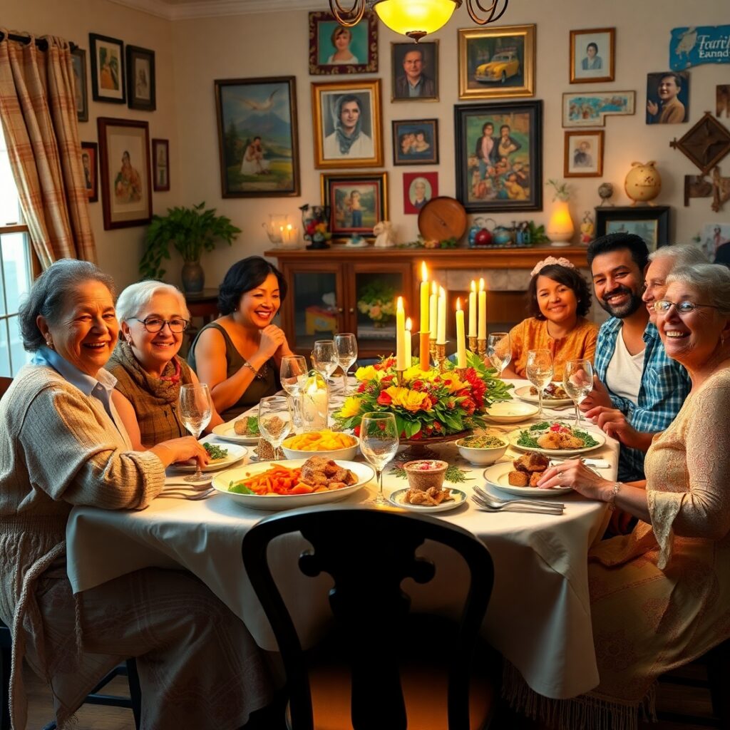 A Warm Family Gathering Around the Table – free AI stock image