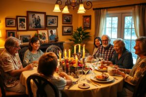 A Warm Family Gathering Around the Table – free AI stock image