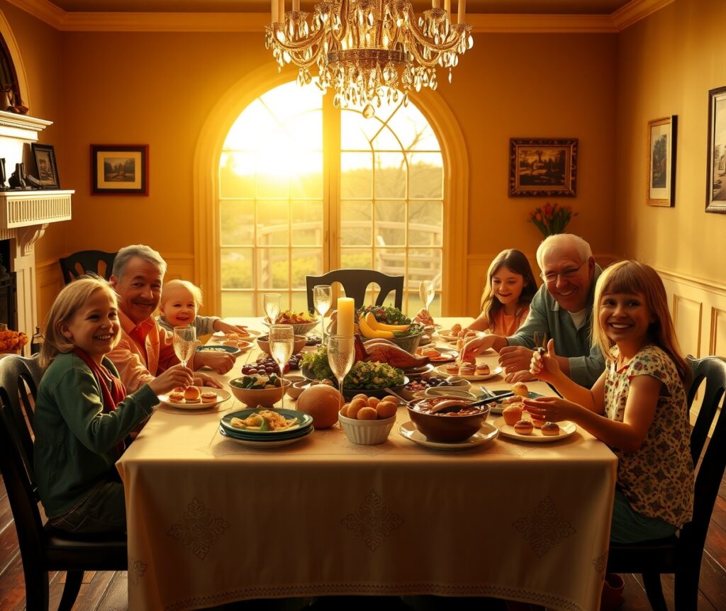 A Warm Family Gathering Around the Table – free AI stock image