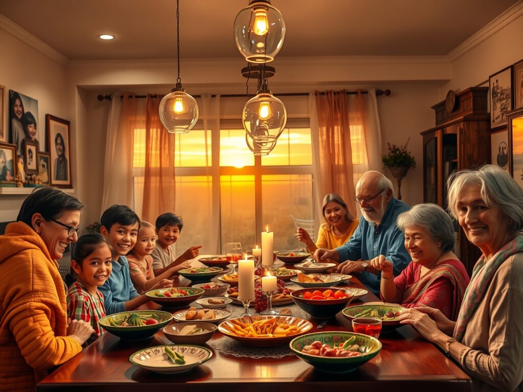 A Warm Family Gathering at Home – free AI stock image