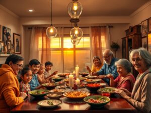 A Warm Family Gathering at Home – free AI stock image
