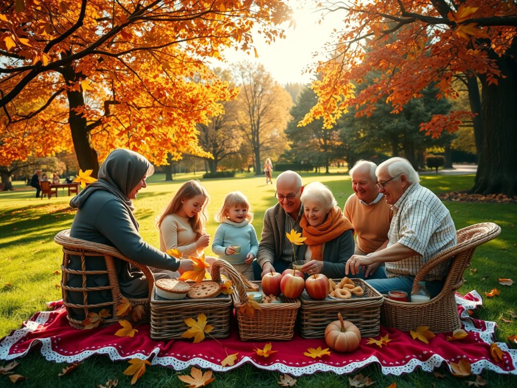 A Warm Family Gathering in Autumn – free AI stock image